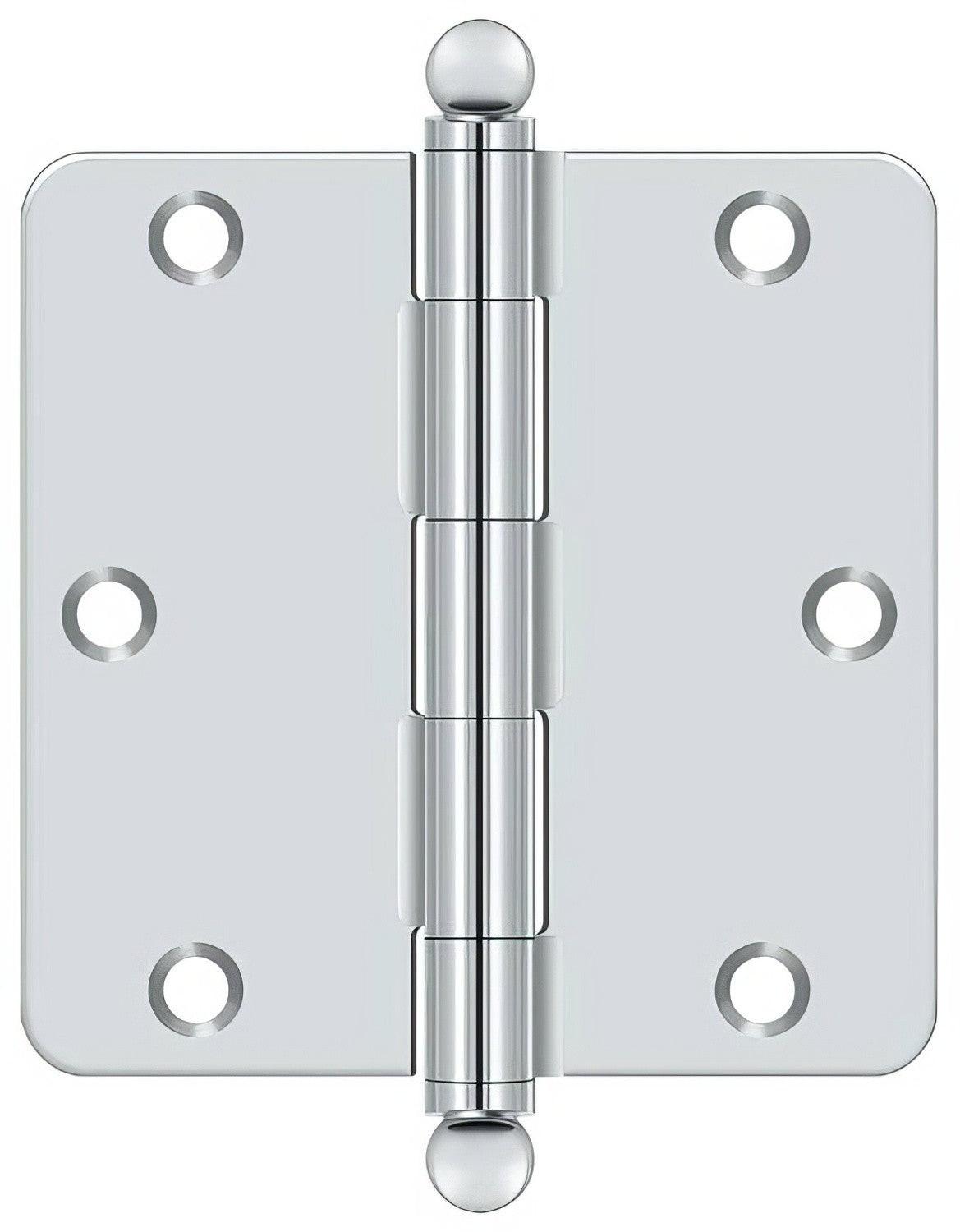 Deltana S35R4-BT 3-1/2" x 3-1/2" Plain Bearing 1/4" Radius Corner Door Hinge - Pair