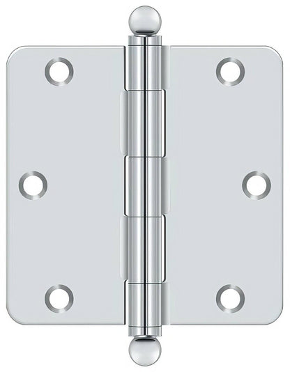 Deltana S35R4-BT 3-1/2" x 3-1/2" Plain Bearing 1/4" Radius Corner Door Hinge - Pair
