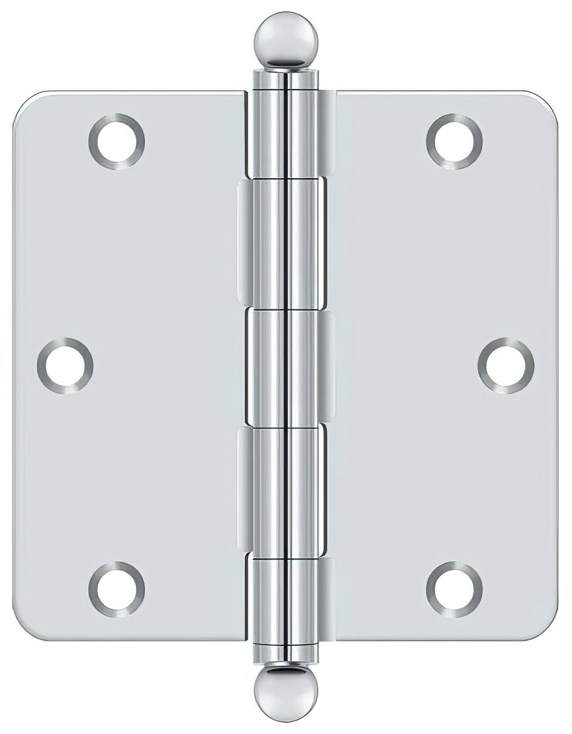 Deltana S35R4-BT 3-1/2" x 3-1/2" Plain Bearing 1/4" Radius Corner Door Hinge - Pair