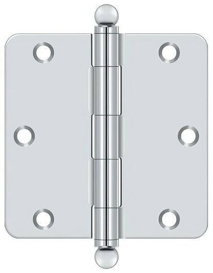 Deltana S35R4-BT 3-1/2" x 3-1/2" Plain Bearing 1/4" Radius Corner Door Hinge - Pair