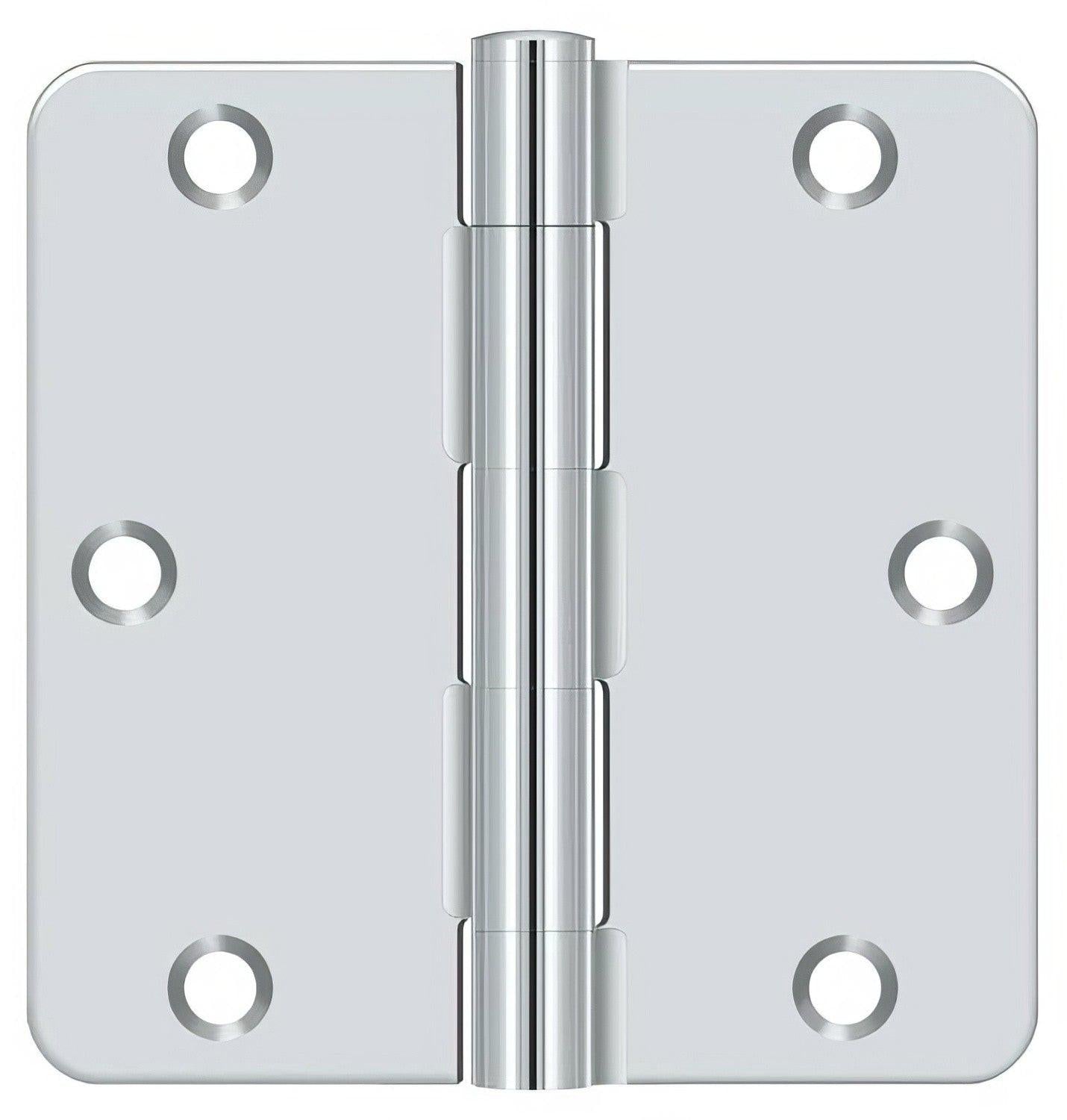 Deltana S35R4 3-1/2" x 3-1/2" Plain Bearing 1/4" Radius Corner Door Hinge - Pair