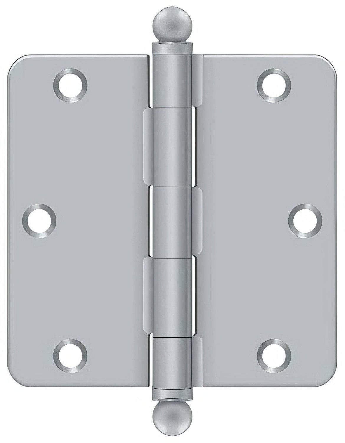 Deltana S35R4-BT 3-1/2" x 3-1/2" Plain Bearing 1/4" Radius Corner Door Hinge - Pair
