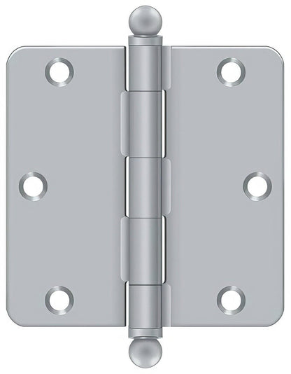 Deltana S35R4-BT 3-1/2" x 3-1/2" Plain Bearing 1/4" Radius Corner Door Hinge - Pair