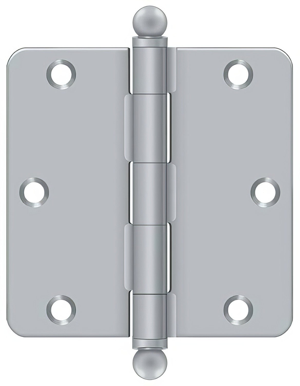 Deltana S35R4-BT 3-1/2" x 3-1/2" Plain Bearing 1/4" Radius Corner Door Hinge - Pair