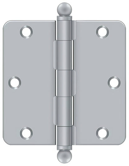 Deltana S35R4-BT 3-1/2" x 3-1/2" Plain Bearing 1/4" Radius Corner Door Hinge - Pair