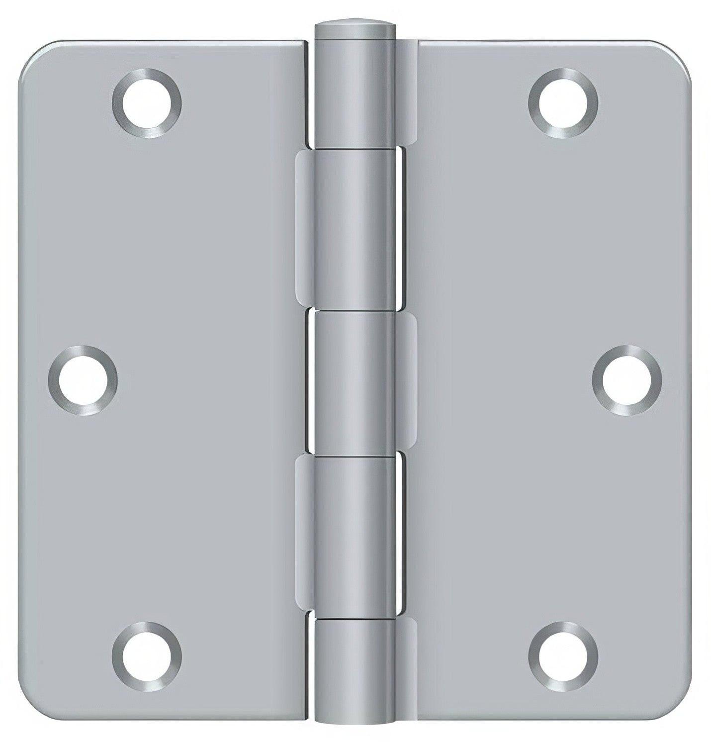 Deltana S35R4 3-1/2" x 3-1/2" Plain Bearing 1/4" Radius Corner Door Hinge - Pair