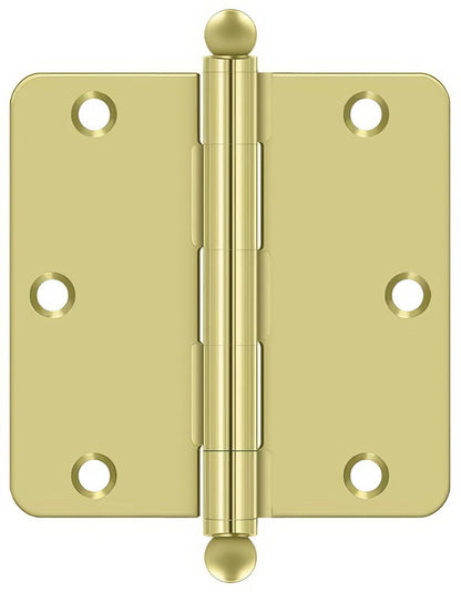 Deltana S35R4-BT 3-1/2" x 3-1/2" Plain Bearing 1/4" Radius Corner Door Hinge - Pair