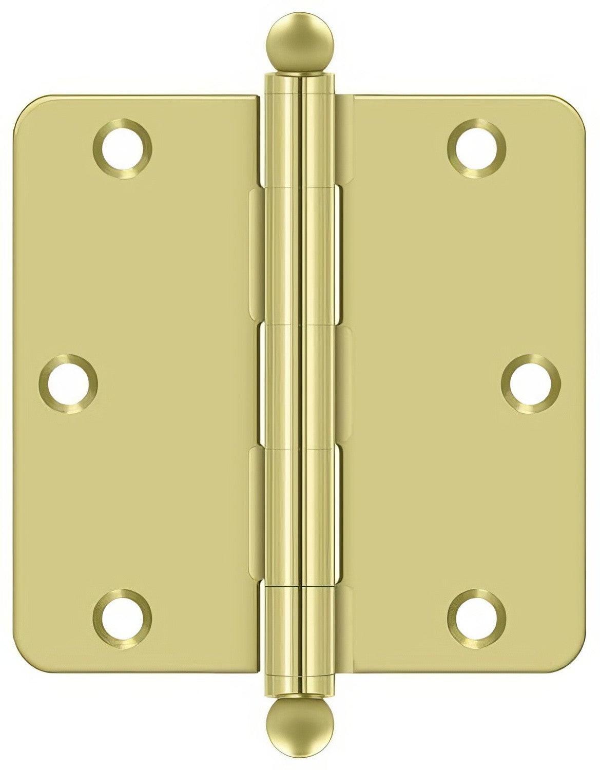 Deltana S35R4-BT 3-1/2" x 3-1/2" Plain Bearing 1/4" Radius Corner Door Hinge - Pair