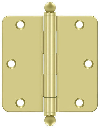 Deltana S35R4-BT 3-1/2" x 3-1/2" Plain Bearing 1/4" Radius Corner Door Hinge - Pair