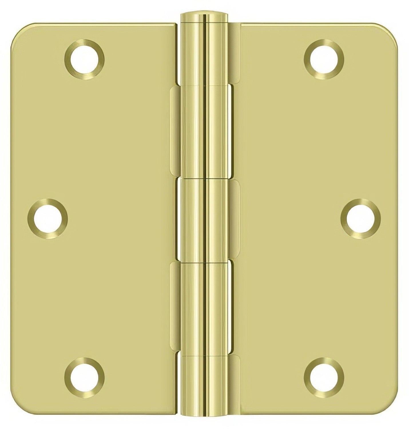 Deltana S35R4 3-1/2" x 3-1/2" Plain Bearing 1/4" Radius Corner Door Hinge - Pair