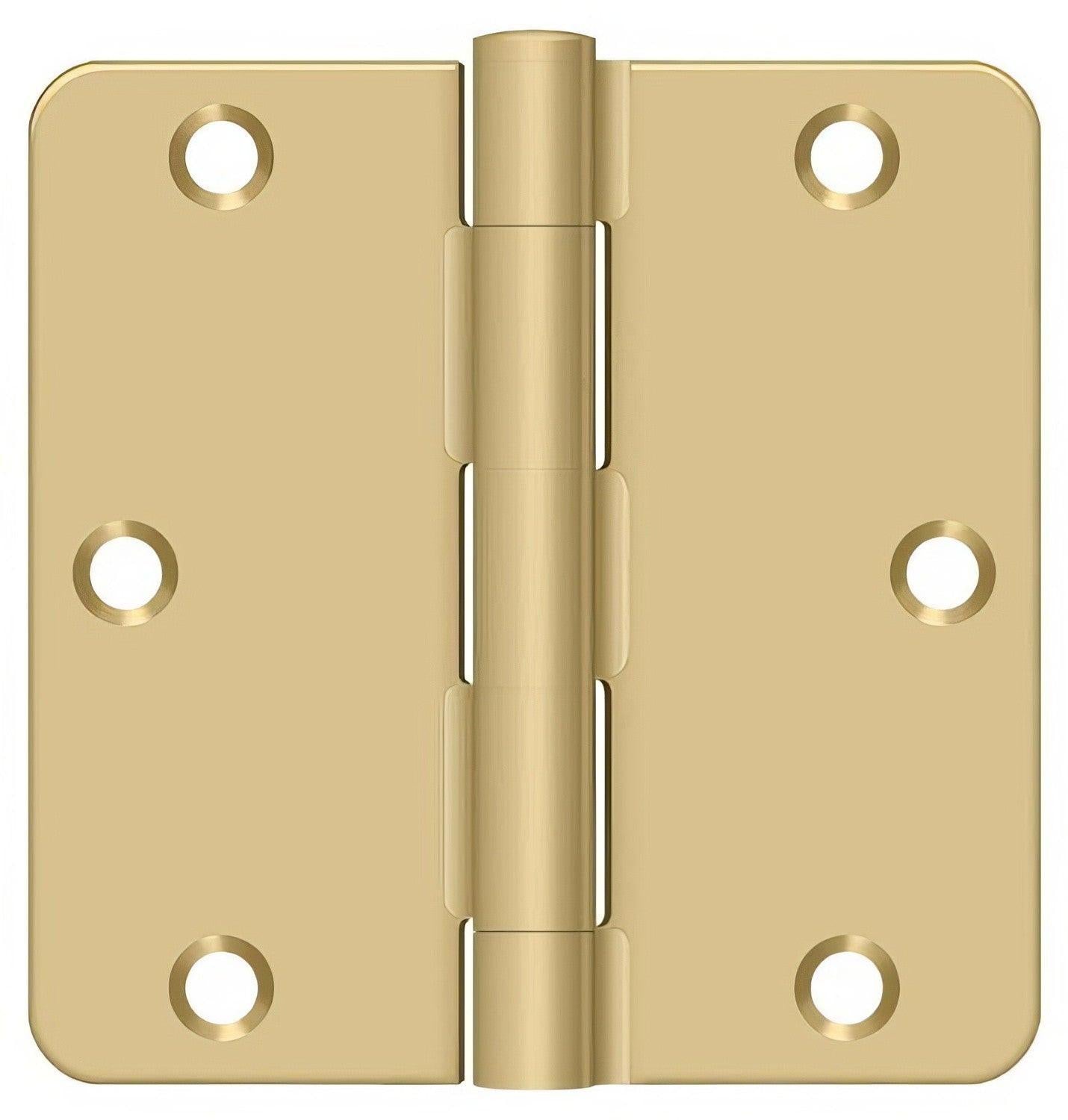 Deltana S35R4 3-1/2" x 3-1/2" Plain Bearing 1/4" Radius Corner Door Hinge - Pair