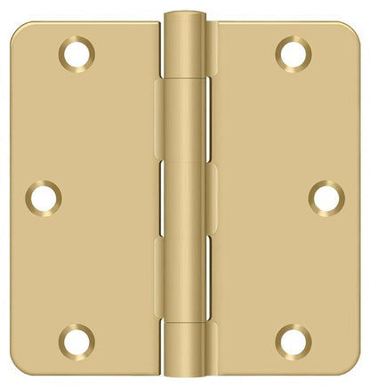 Deltana S35R4 3-1/2" x 3-1/2" Plain Bearing 1/4" Radius Corner Door Hinge - Pair
