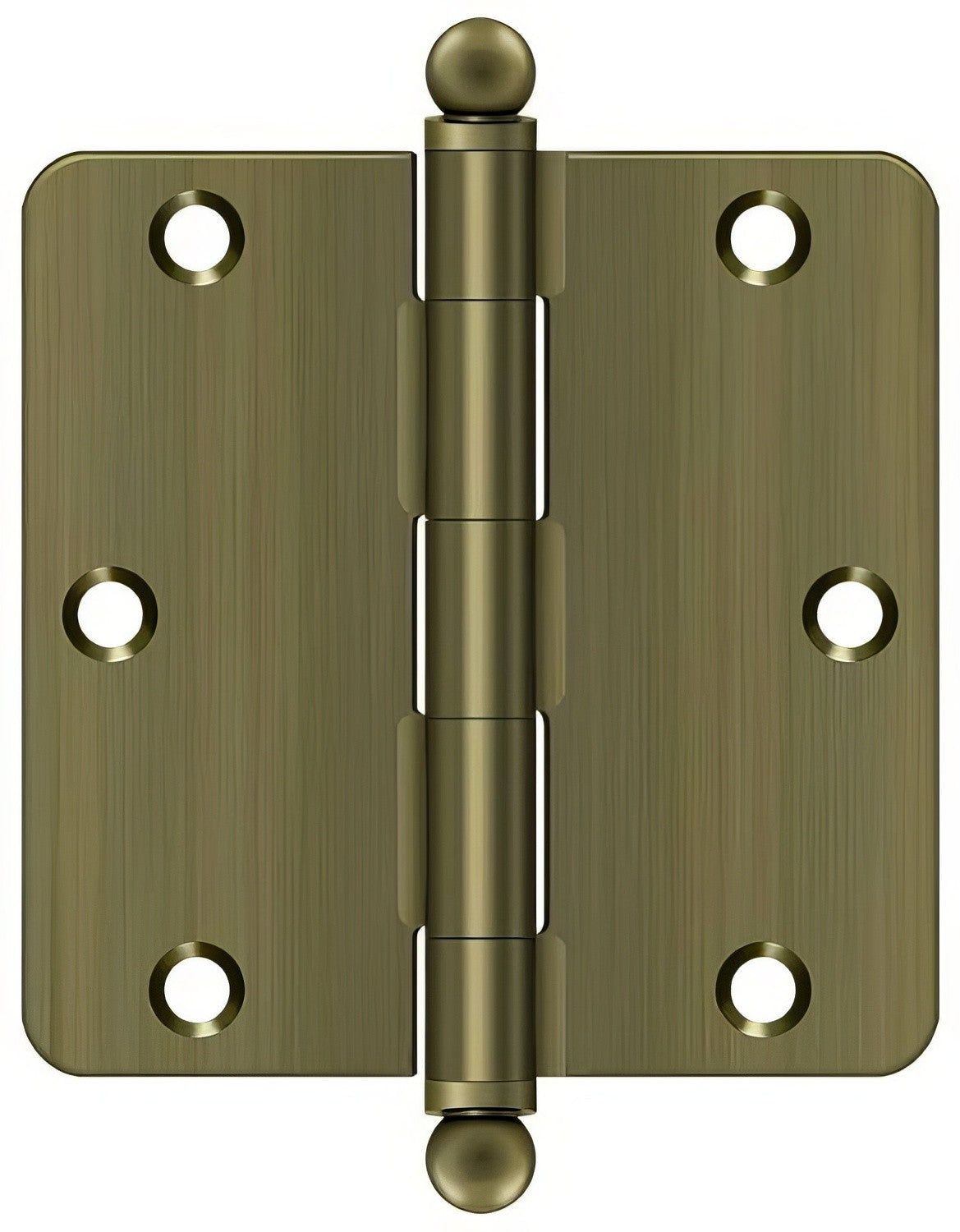 Deltana S35R4-BT 3-1/2" x 3-1/2" Plain Bearing 1/4" Radius Corner Door Hinge - Pair