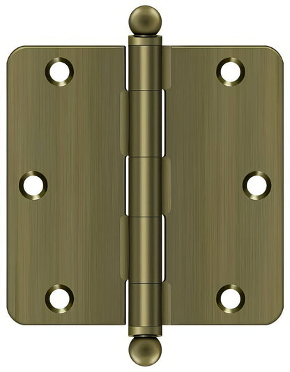Deltana S35R4-BT 3-1/2" x 3-1/2" Plain Bearing 1/4" Radius Corner Door Hinge - Pair