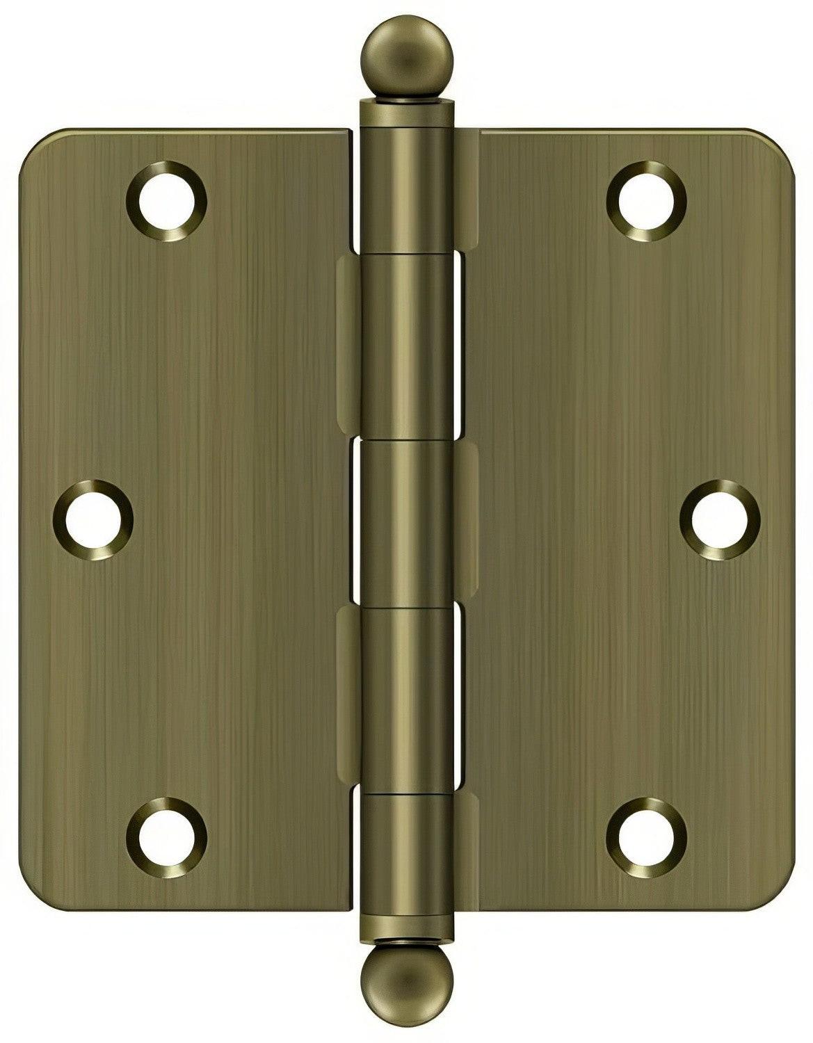 Deltana S35R4-BT 3-1/2" x 3-1/2" Plain Bearing 1/4" Radius Corner Door Hinge - Pair