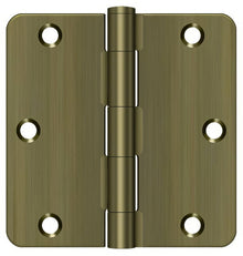 Deltana S35R4 3-1/2" x 3-1/2" Plain Bearing 1/4" Radius Corner Door Hinge - Pair