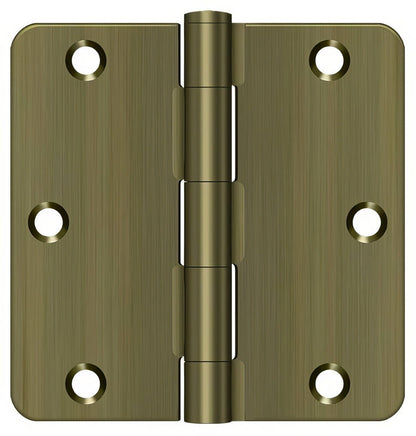 Deltana S35R4 3-1/2" x 3-1/2" Plain Bearing 1/4" Radius Corner Door Hinge - Pair
