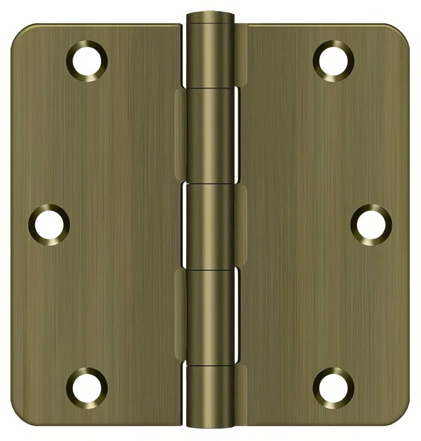 Deltana S35R4 3-1/2" x 3-1/2" Plain Bearing 1/4" Radius Corner Door Hinge - Pair