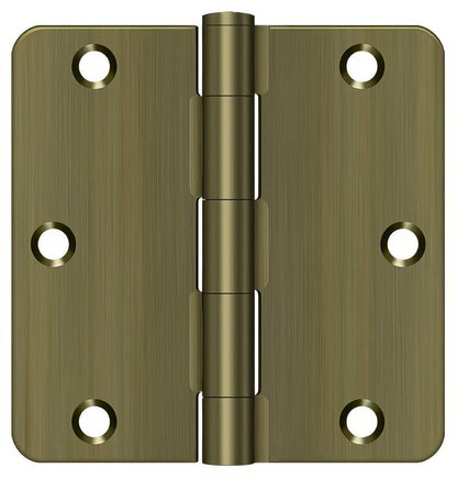 Deltana S35R4 3-1/2" x 3-1/2" Plain Bearing 1/4" Radius Corner Door Hinge - Pair