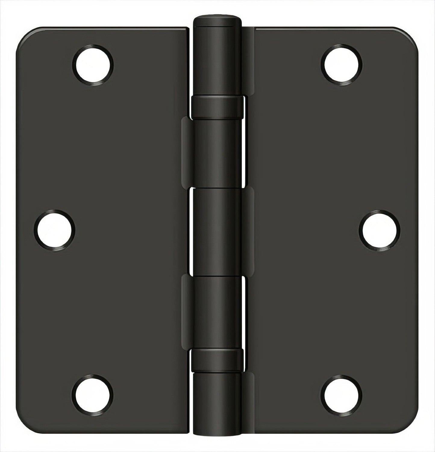 Deltana S35R4BB 3-1/2" x 3-1/2" Ball Bearing 1/4" Radius Corner Door Hinge - Pair
