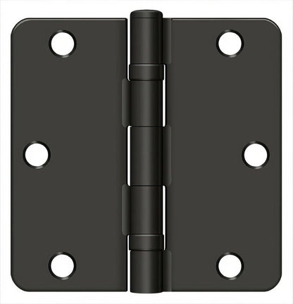 Deltana S35R4BB 3-1/2" x 3-1/2" Ball Bearing 1/4" Radius Corner Door Hinge - Pair