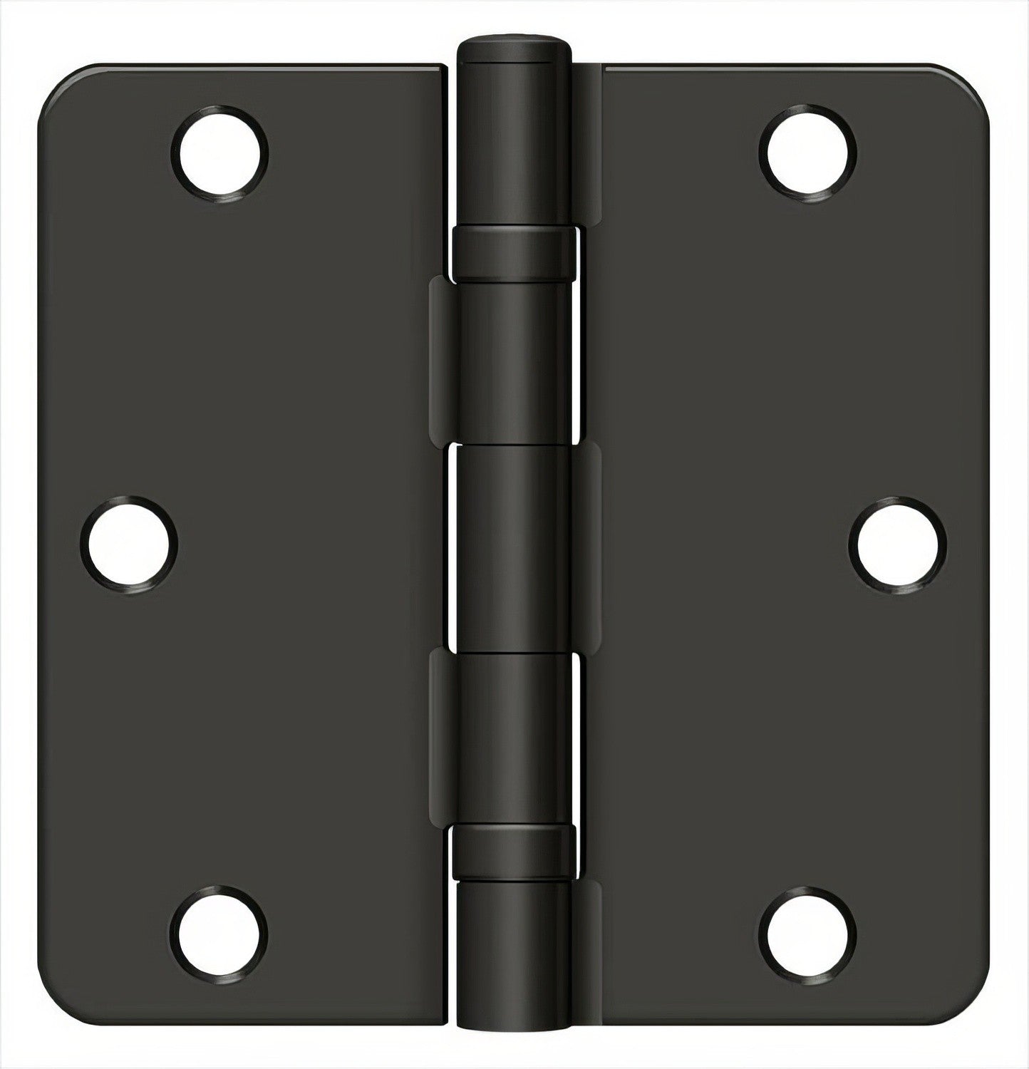 Deltana S35R4BB 3-1/2" x 3-1/2" Ball Bearing 1/4" Radius Corner Door Hinge - Pair