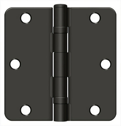 Deltana S35R4BB 3-1/2" x 3-1/2" Ball Bearing 1/4" Radius Corner Door Hinge - Pair