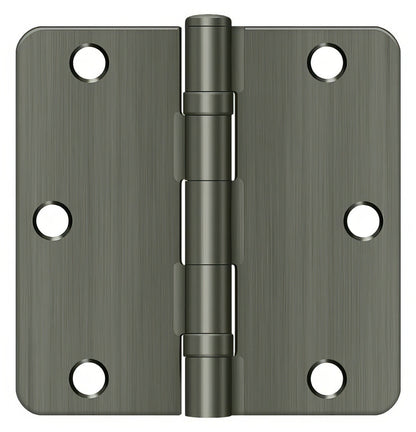 Deltana S35R4BB 3-1/2" x 3-1/2" Ball Bearing 1/4" Radius Corner Door Hinge - Pair