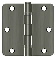 Deltana S35R4BB 3-1/2" x 3-1/2" Ball Bearing 1/4" Radius Corner Door Hinge - Pair