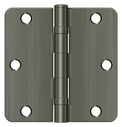 Deltana S35R4BB 3-1/2" x 3-1/2" Ball Bearing 1/4" Radius Corner Door Hinge - Pair