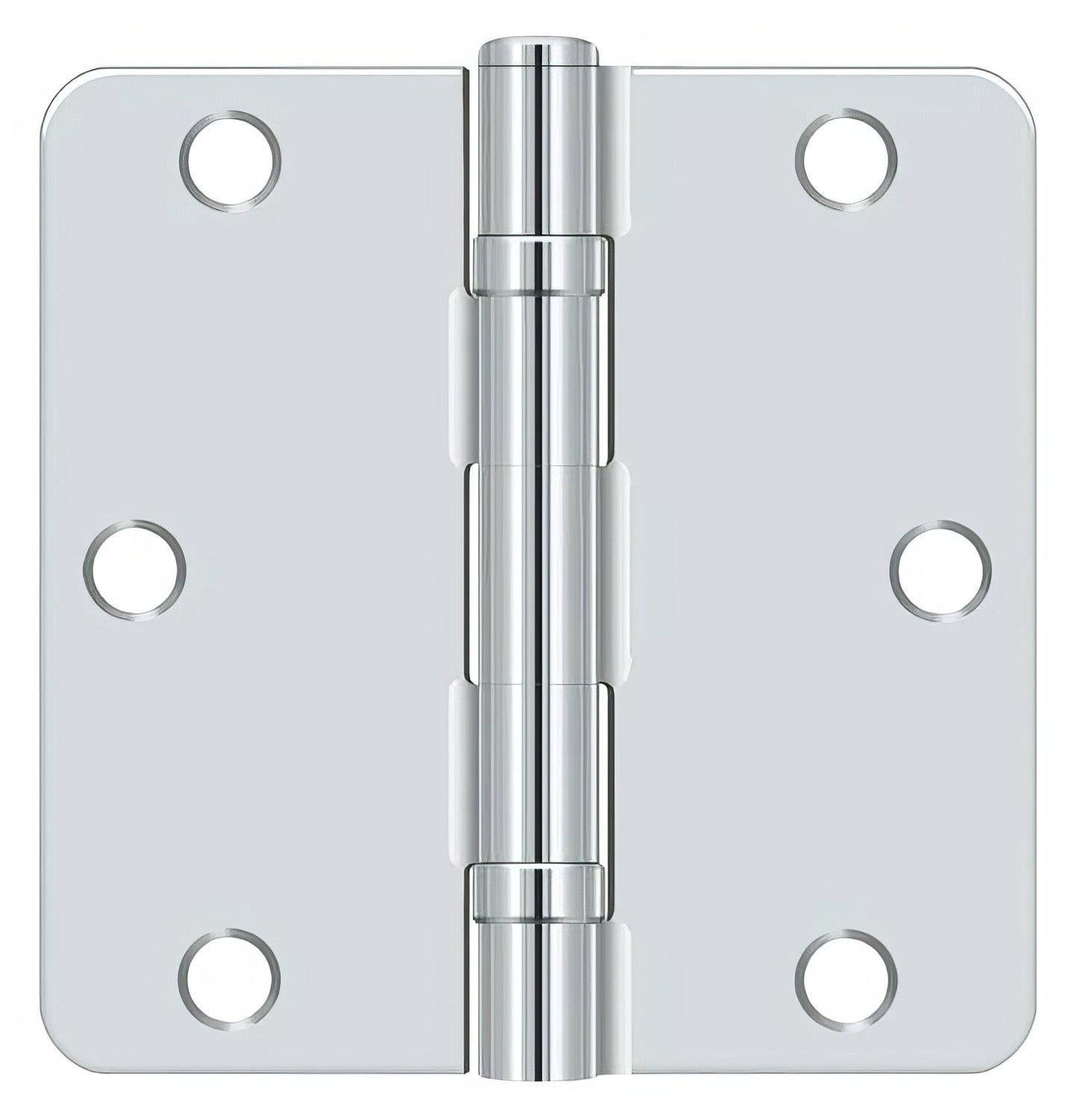 Deltana S35R4BB 3-1/2" x 3-1/2" Ball Bearing 1/4" Radius Corner Door Hinge - Pair