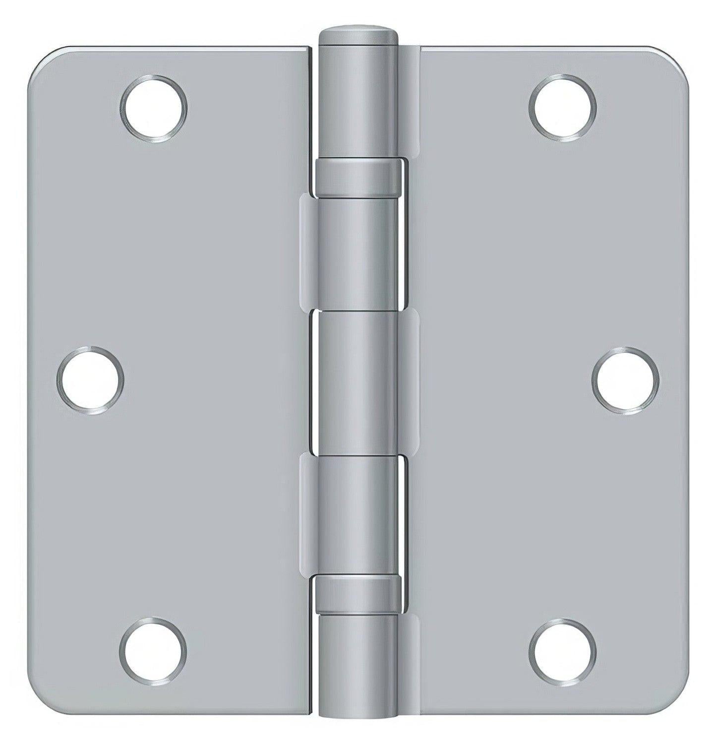Deltana S35R4BB 3-1/2" x 3-1/2" Ball Bearing 1/4" Radius Corner Door Hinge - Pair