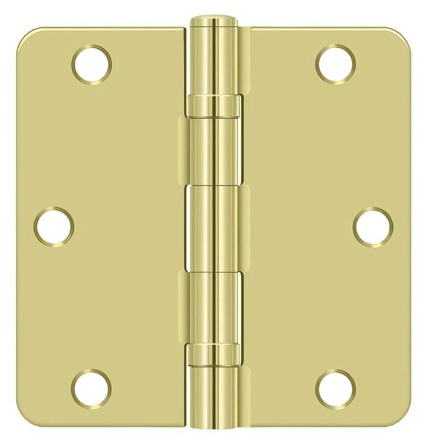 Deltana S35R4BB 3-1/2" x 3-1/2" Ball Bearing 1/4" Radius Corner Door Hinge - Pair