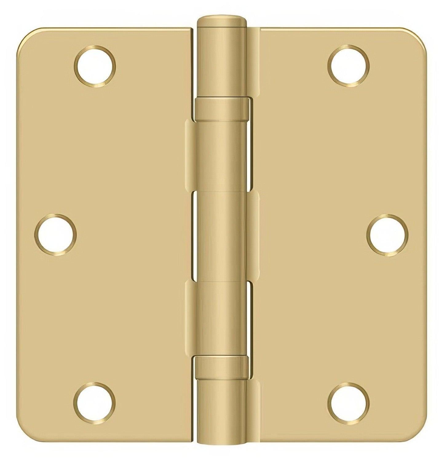 Deltana S35R4BB 3-1/2" x 3-1/2" Ball Bearing 1/4" Radius Corner Door Hinge - Pair