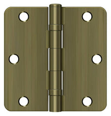 Deltana S35R4BB 3-1/2" x 3-1/2" Ball Bearing 1/4" Radius Corner Door Hinge - Pair