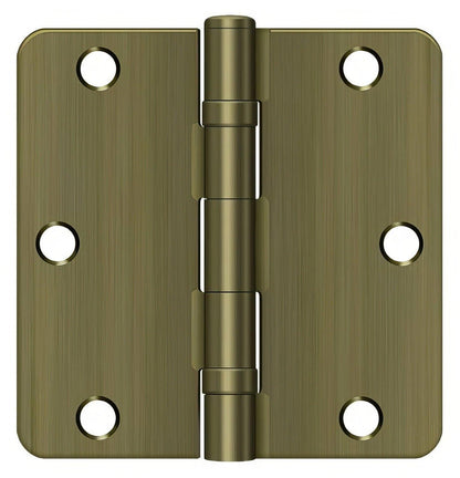 Deltana S35R4BB 3-1/2" x 3-1/2" Ball Bearing 1/4" Radius Corner Door Hinge - Pair