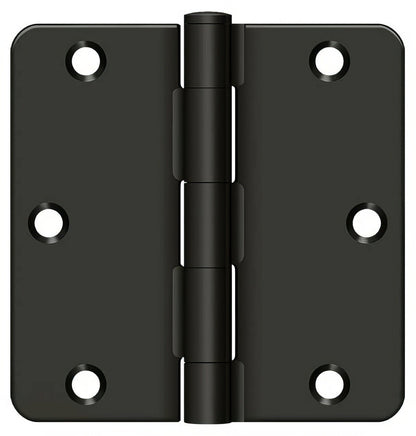 Deltana S35R4BK 3-1/2" x 3-1/2" Steel 1/4" Radius Corner Door Hinge