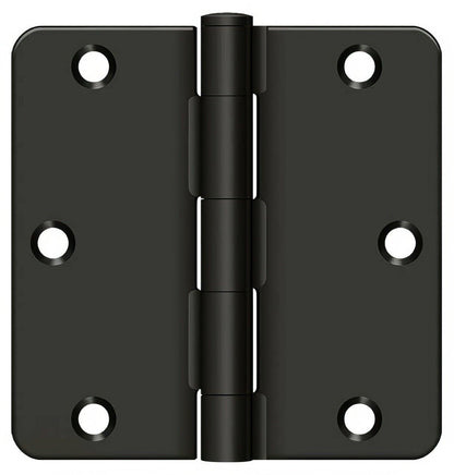 Deltana S35R4BK 3-1/2" x 3-1/2" Steel 1/4" Radius Corner Door Hinge