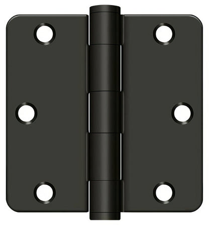 Deltana S35R4HD 3-1/2" x 3-1/2" Plain Bearing 1/4" Radius Corner Door Hinge - Pair