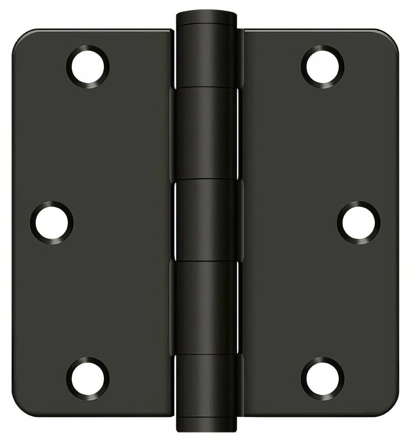 Deltana S35R4HD 3-1/2" x 3-1/2" Plain Bearing 1/4" Radius Corner Door Hinge - Pair