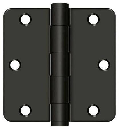 Deltana S35R4HD 3-1/2" x 3-1/2" Plain Bearing 1/4" Radius Corner Door Hinge - Pair
