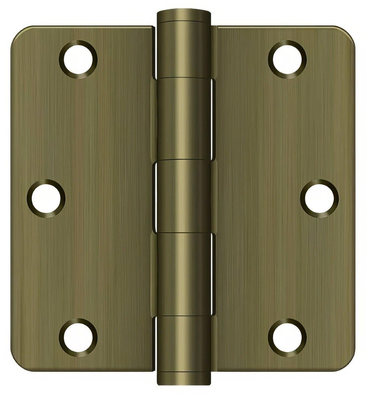 Deltana S35R4HD 3-1/2" x 3-1/2" Plain Bearing 1/4" Radius Corner Door Hinge - Pair