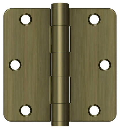 Deltana S35R4HD 3-1/2" x 3-1/2" Plain Bearing 1/4" Radius Corner Door Hinge - Pair
