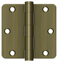 Deltana S35R4HD 3-1/2" x 3-1/2" Plain Bearing 1/4" Radius Corner Door Hinge - Pair
