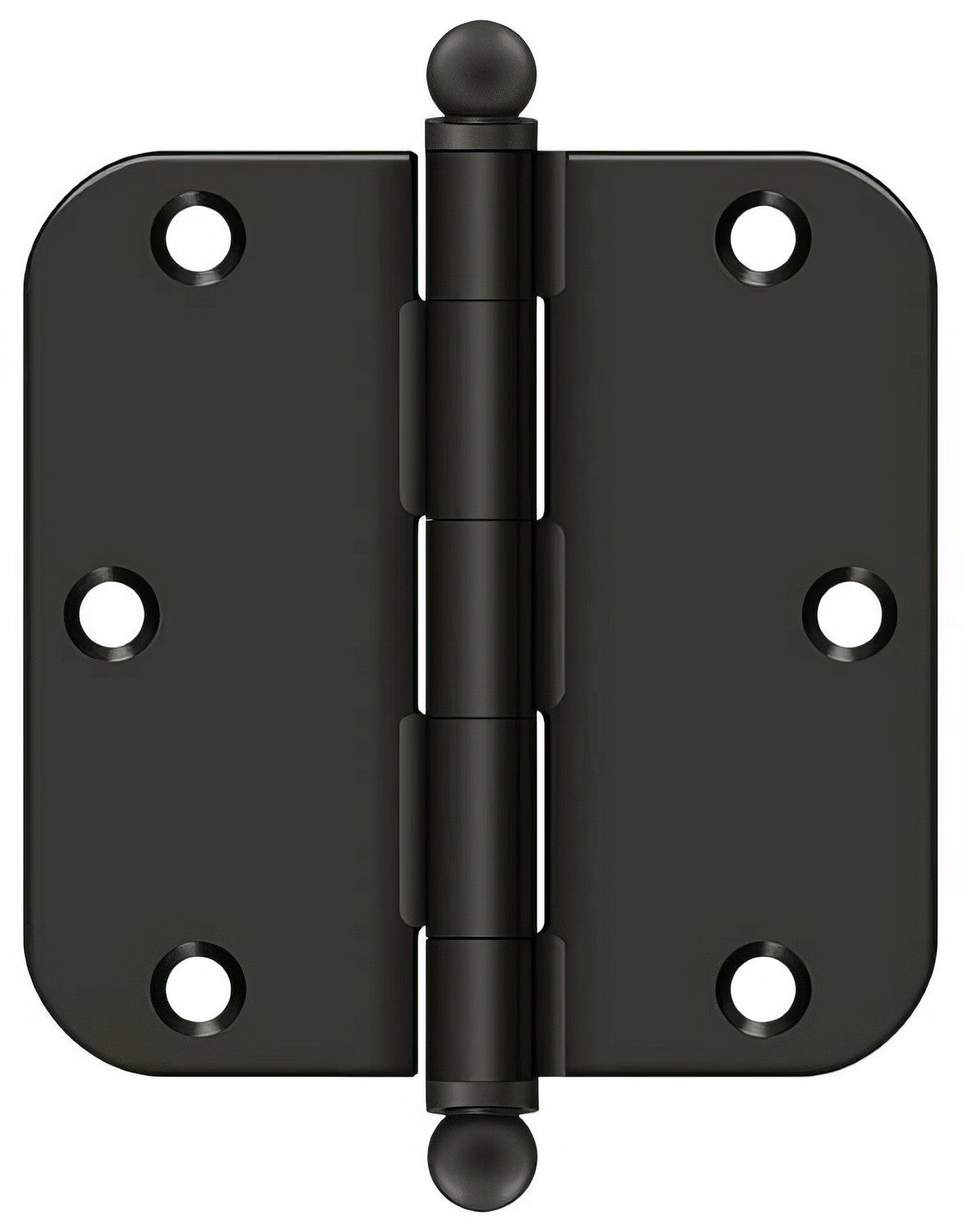 Deltana S35R5-BT 3-1/2" x 3-1/2" Plain Bearing 5/8" Radius Corner Door Hinge - Pair