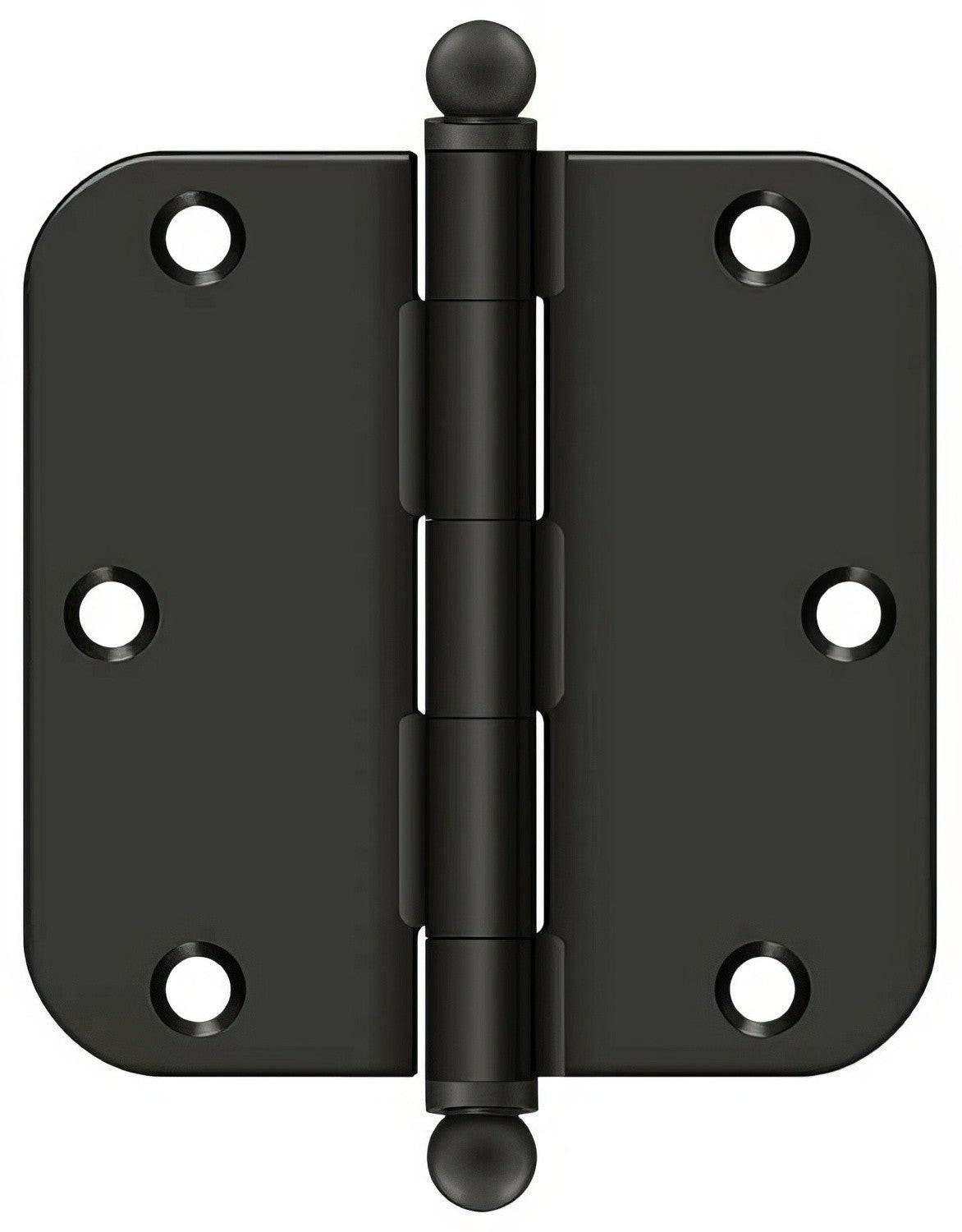 Deltana S35R5-BT 3-1/2" x 3-1/2" Plain Bearing 5/8" Radius Corner Door Hinge - Pair