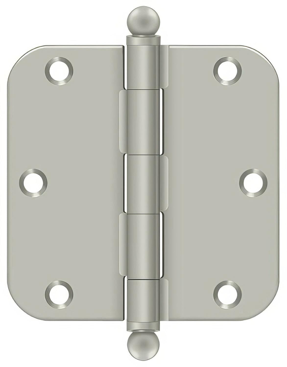 Deltana S35R515-BT 3-1/2" x 3-1/2" x 5/8" Radius Steel Door Hinge with Ball Tips