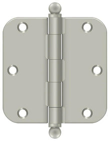 Deltana S35R515-BT 3-1/2" x 3-1/2" x 5/8" Radius Steel Door Hinge with Ball Tips