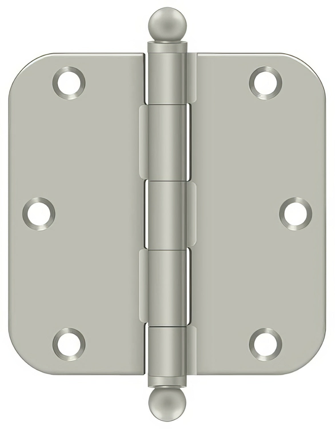 Deltana S35R515-BT 3-1/2" x 3-1/2" x 5/8" Radius Steel Door Hinge with Ball Tips