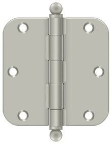 Deltana S35R515-BT 3-1/2" x 3-1/2" x 5/8" Radius Steel Door Hinge with Ball Tips